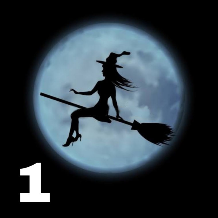Ведьмочки на фоне Луны
