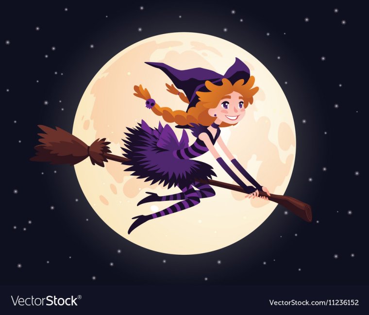 Ведьма летает на метле