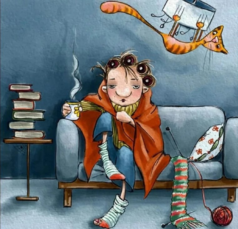 Смешная женщина в зеркале