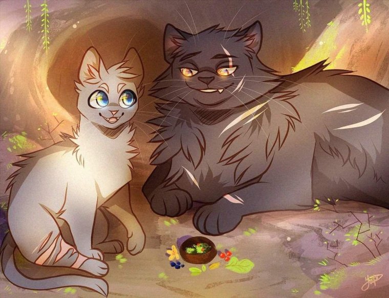 Коты Воители Щербатая и Пепелюшка