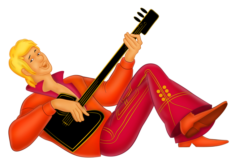 Расписная балалайка на прозрачном фоне