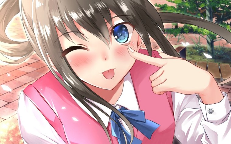 Аниме девушка с языком