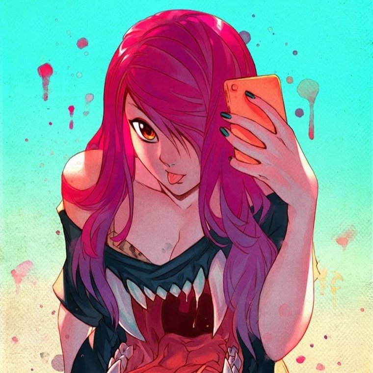 Девушка смеется арт