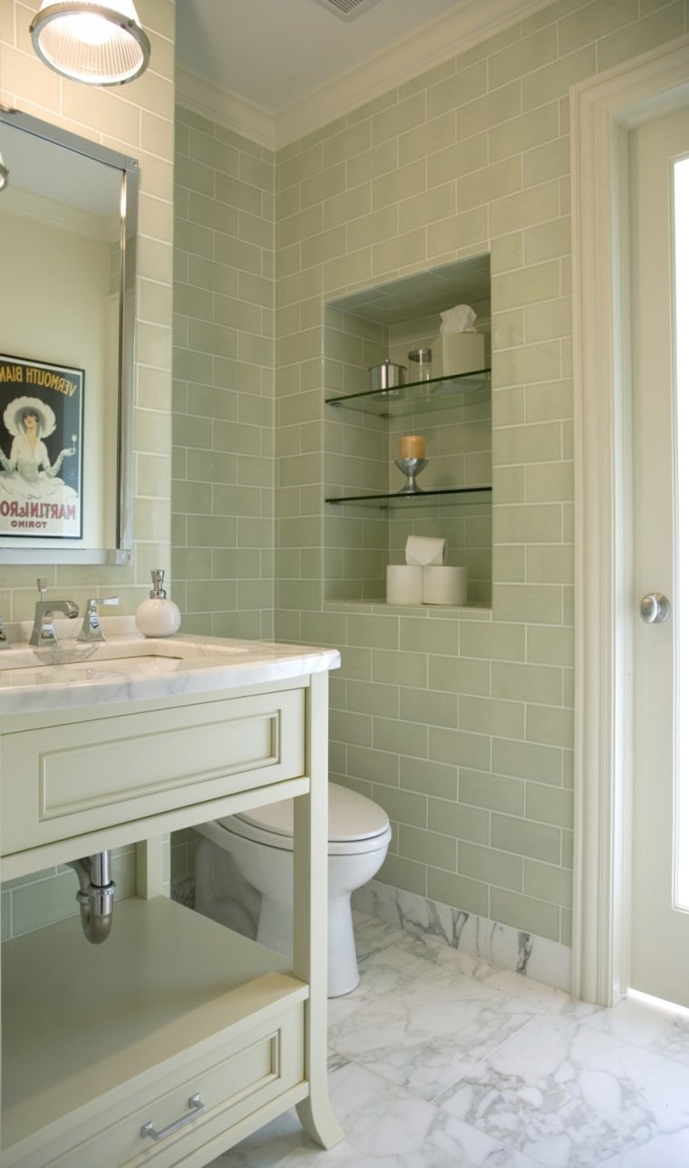 Полки в ванную из плитки