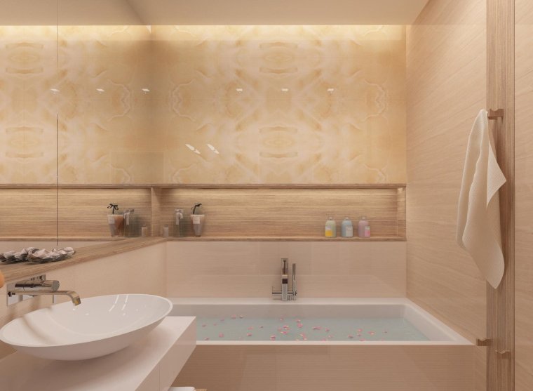 Короб в ванной с полками