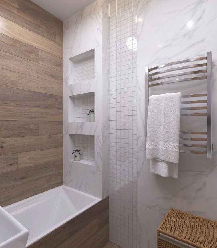 Полки в ванную комнату из плитки