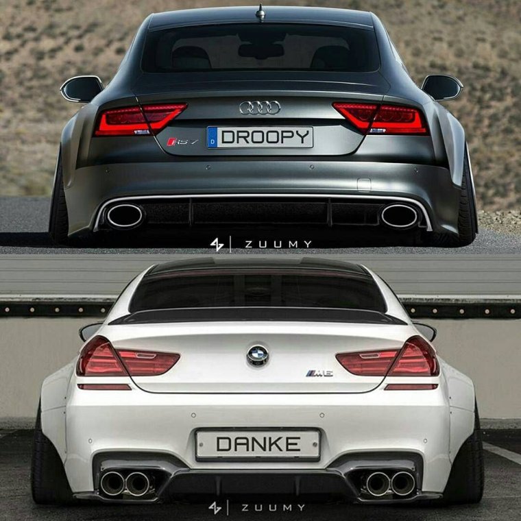 БМВ сзади Мерседес