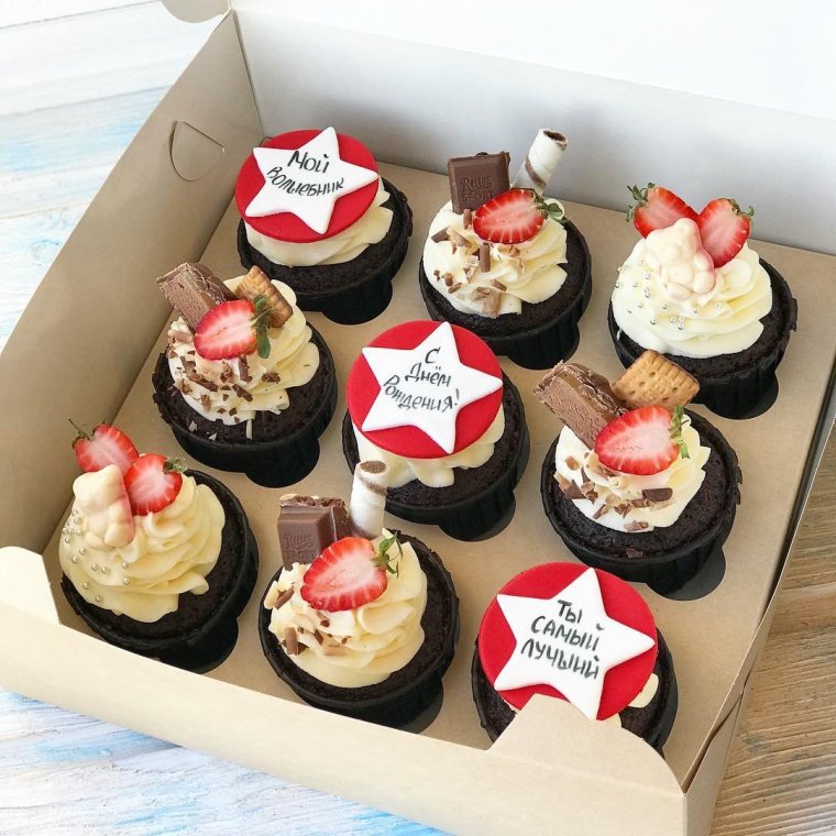 Капкейки для мужчины на день рождения
