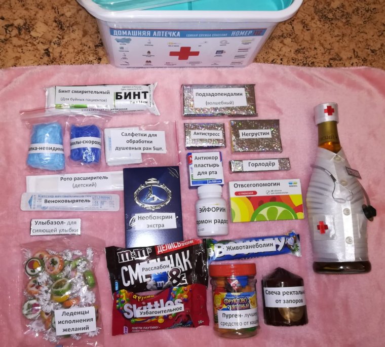 Шуточная аптечка в подарок
