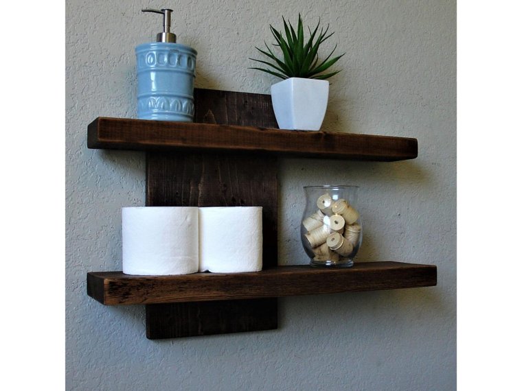 Полочка для ванной деревянная