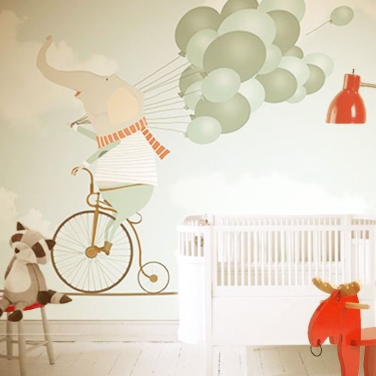 Стильная роспись стен в детской