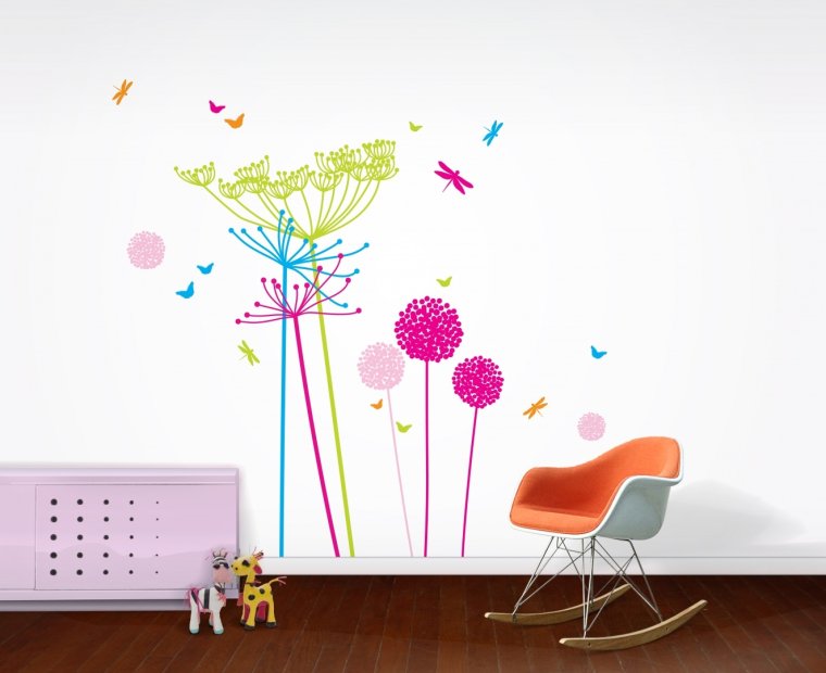 Абстрактная роспись стен в детской