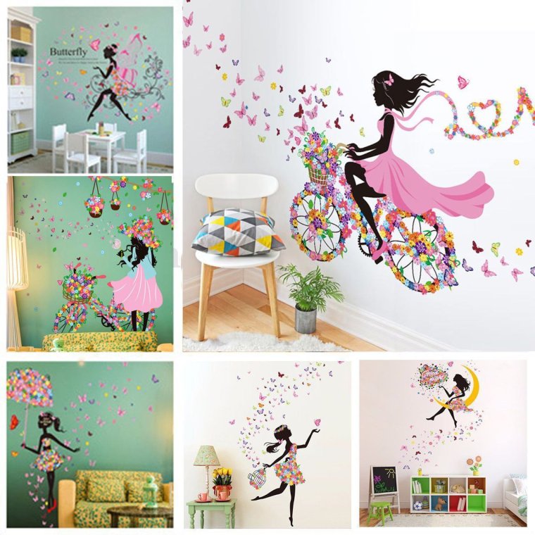 Идеи рисунков на стене в детской для девочек