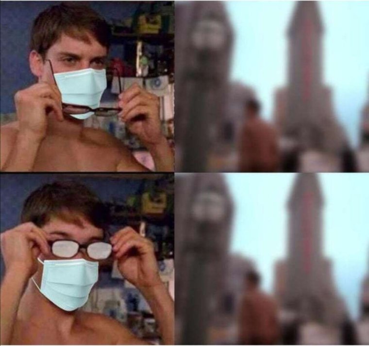 Мем запотевшие очки и маска