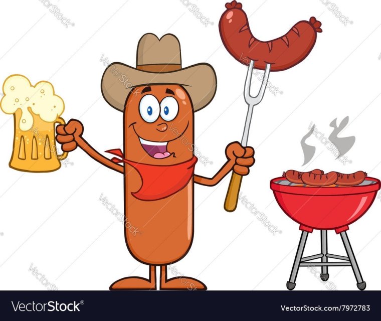 Смешная мультяшная колбаса