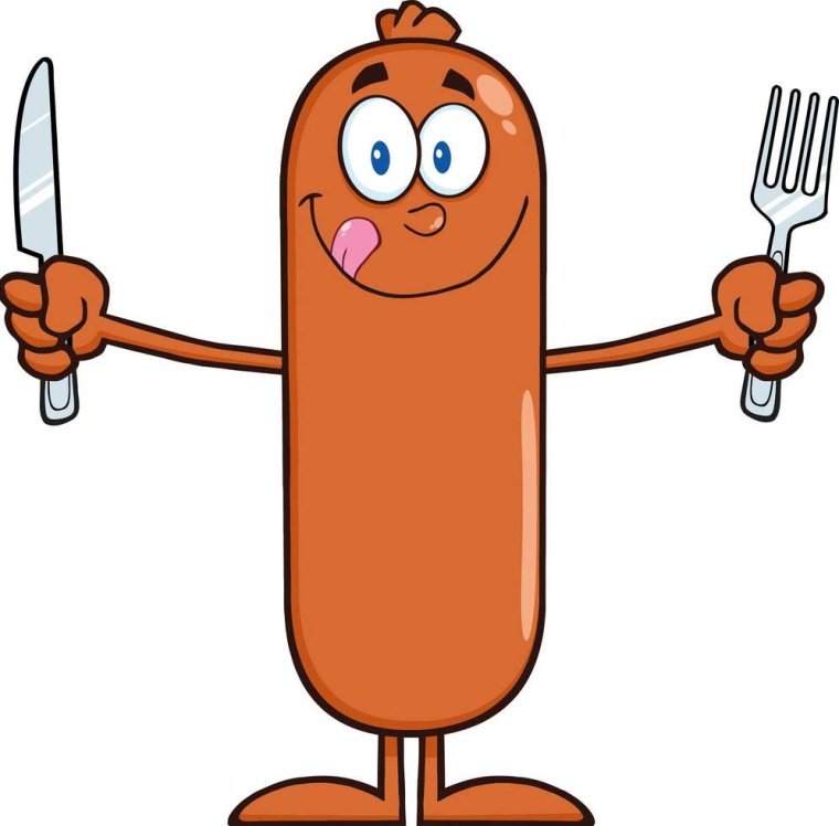 Сосиска с ножом