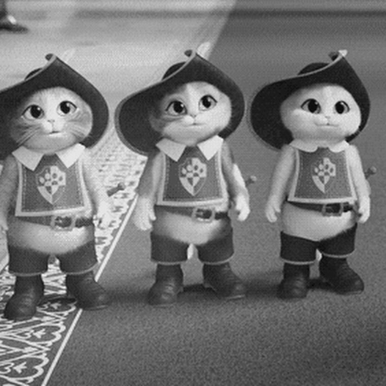 Три мушкетёра кот в сапогах гиф