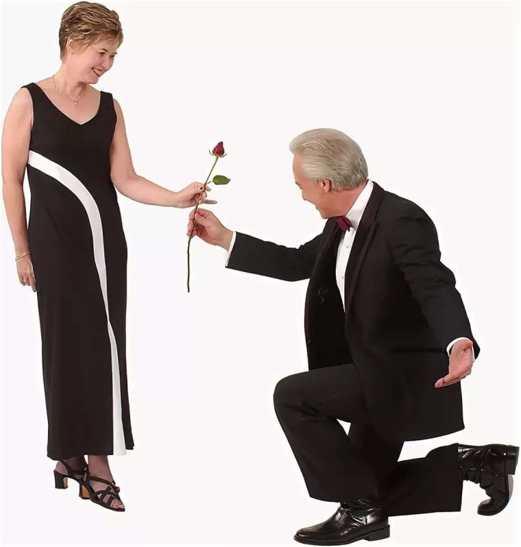 Мужчина кланяется женщине