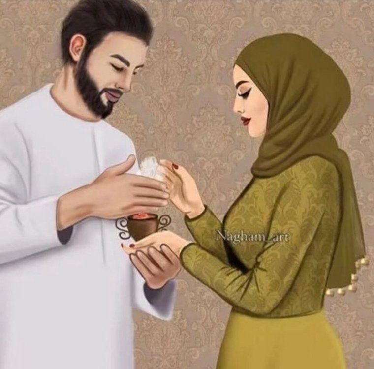 Муж и жена рисунки исламские