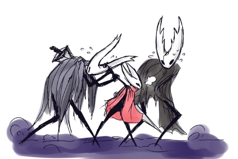 Hollow Knight Хорнет и рыцарь арт
