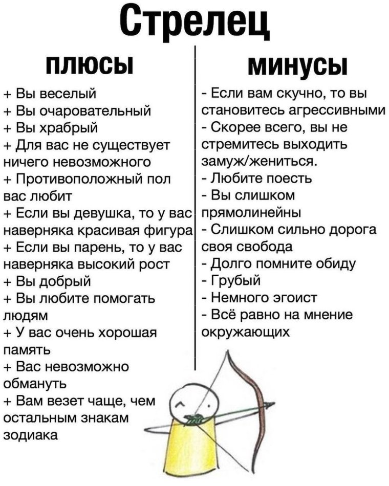 Стрелец минусы