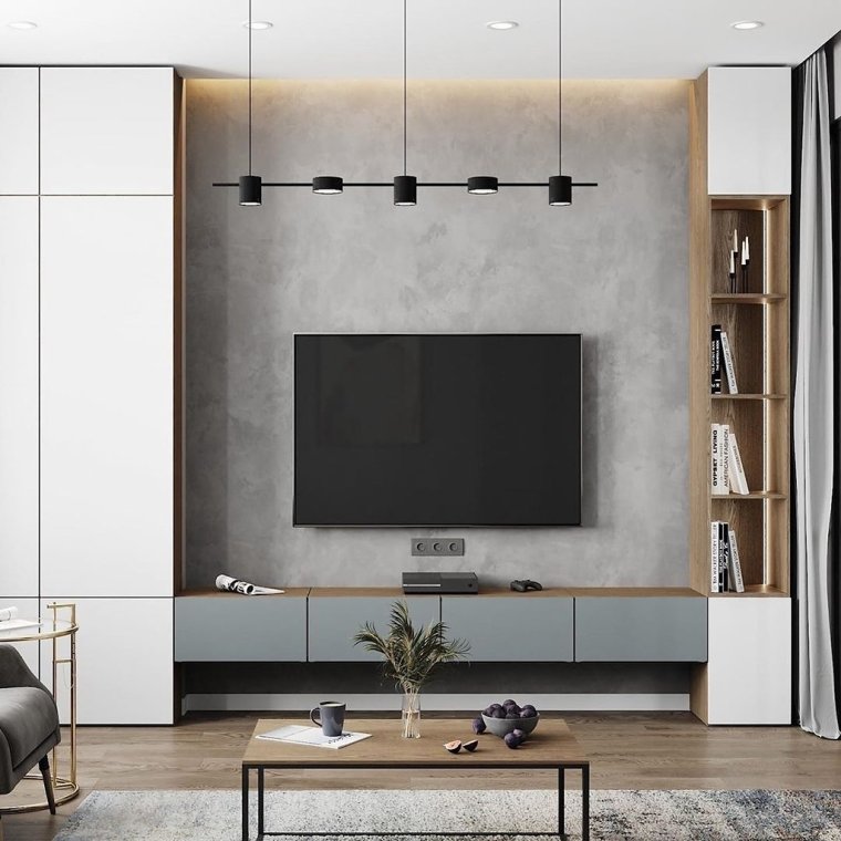 ТВ зона в современном стиле 2021