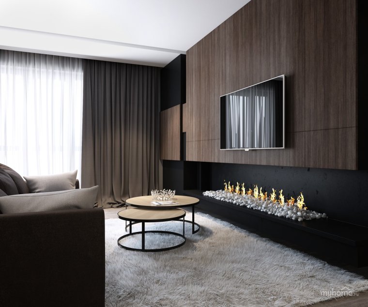 Минимализм в интерьере стена с ТВ