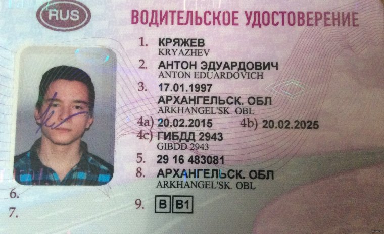 Фальшивые водительские права