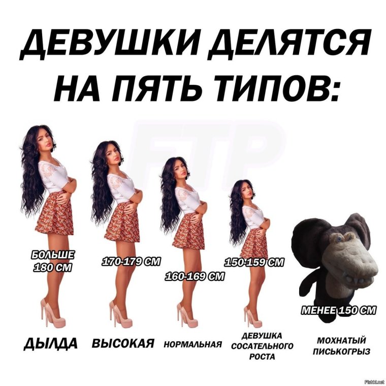 Классификация роста девушек прикол