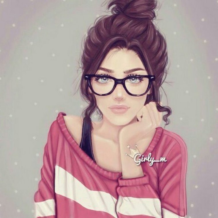 Девушка в очках рисунок