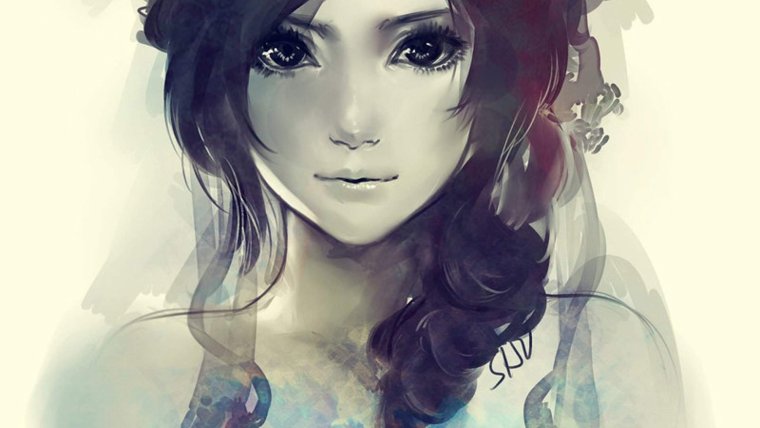 Фиолетовые волосы арт