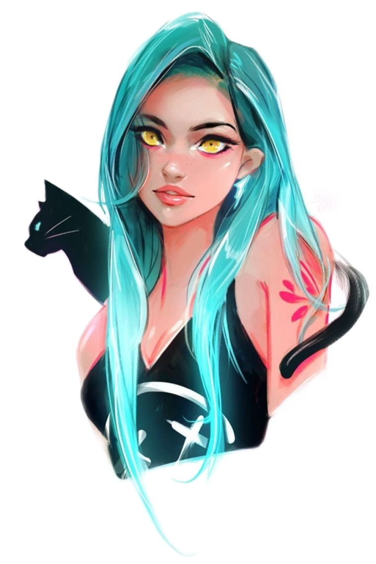 Мультяшные девушки с длинными волосами