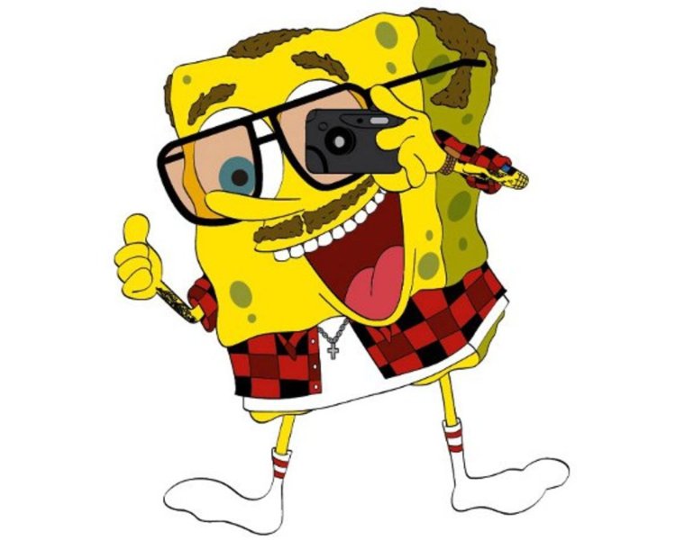 Обои Губкобоб с автоматом