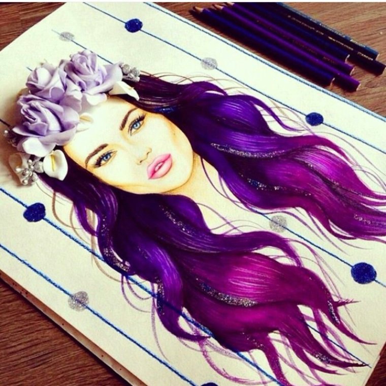 Девочка в клетчатой рубашке арт