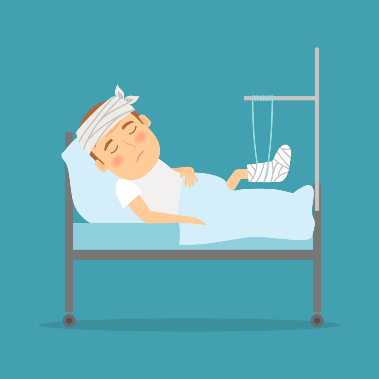 Лежачий пациент иллюстрация