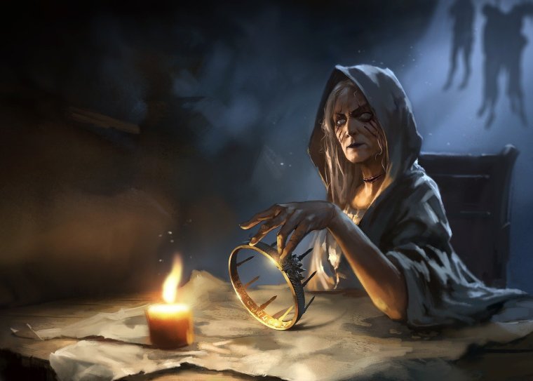 Женщина гадает