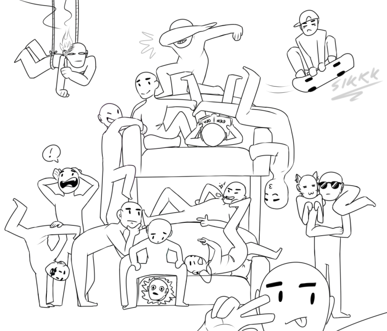 Смешные позы для рисования