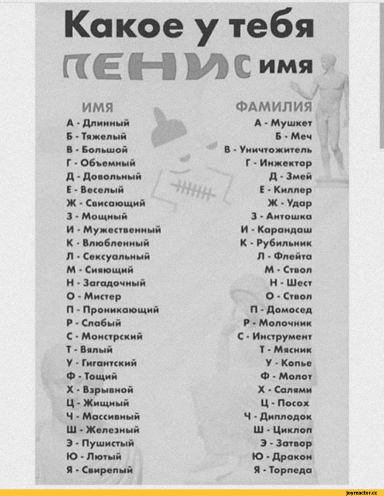 Смешные прозвища