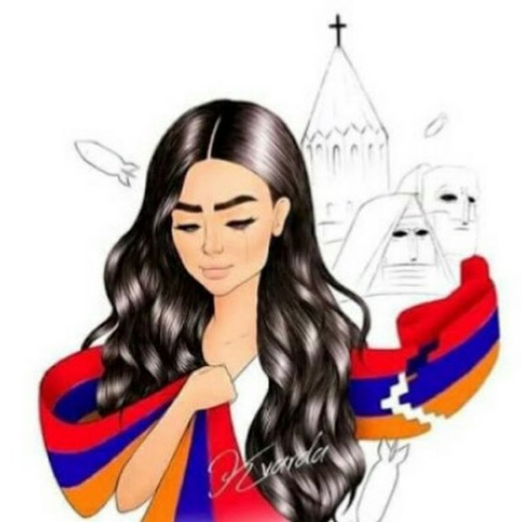 Девочка с армянским флагом