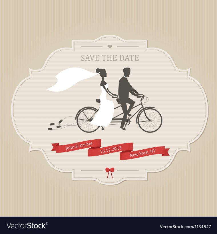 Приглашение с велосипедом