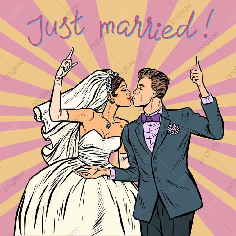 Жених и невеста поп арт