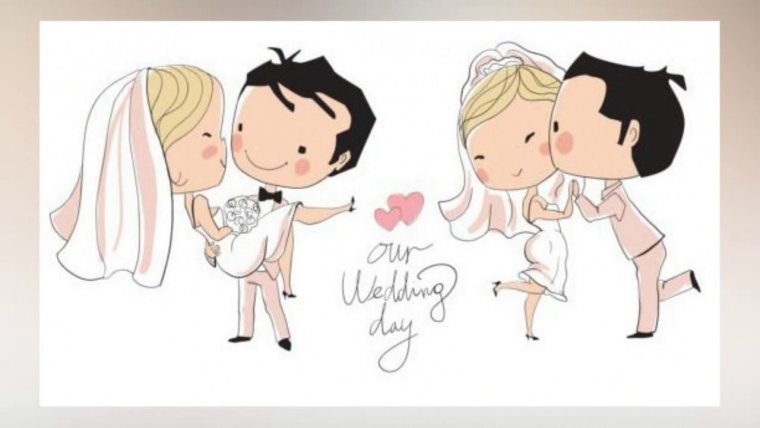 Милые иллюстрации жениха и невесты