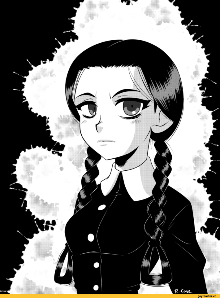 Wednesday Addams anime Art