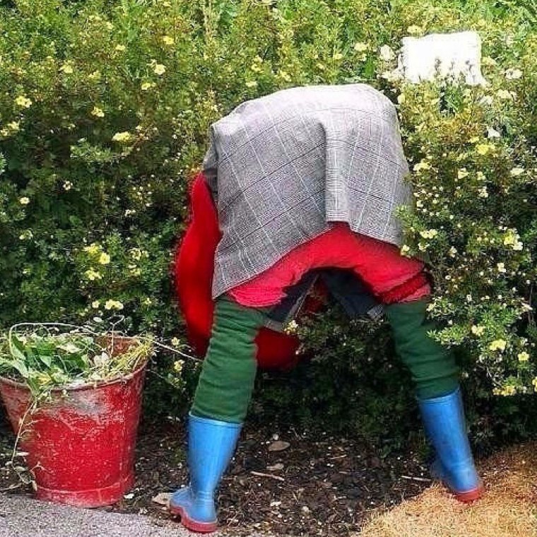 Смешные чучела на огороде