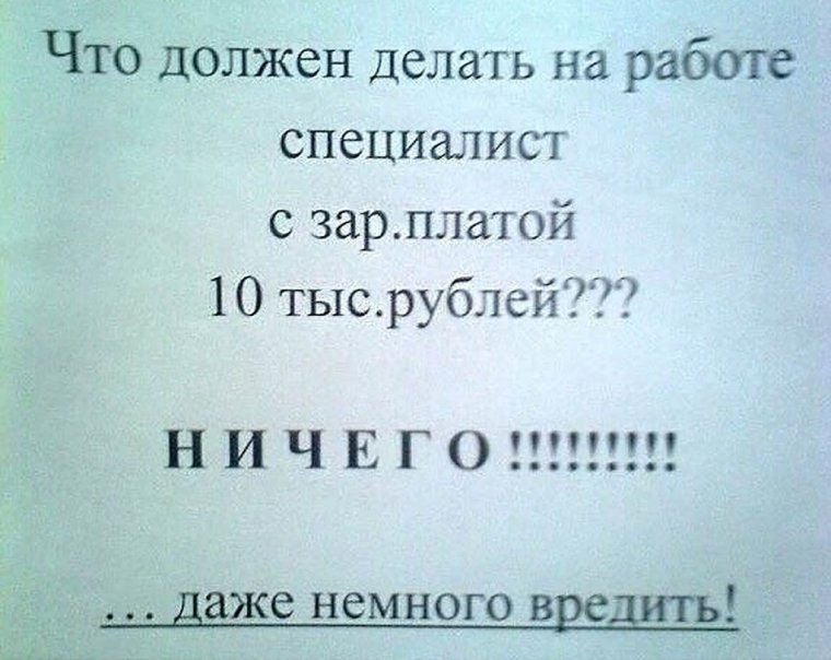 Что должен делать специалист с зарплатой