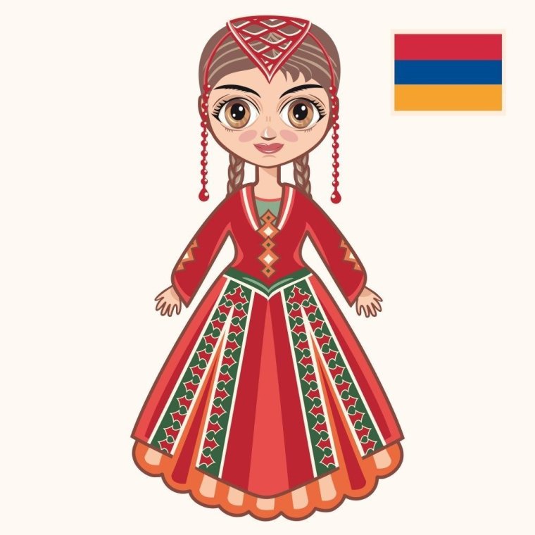 Армянин национальный костюм вектор