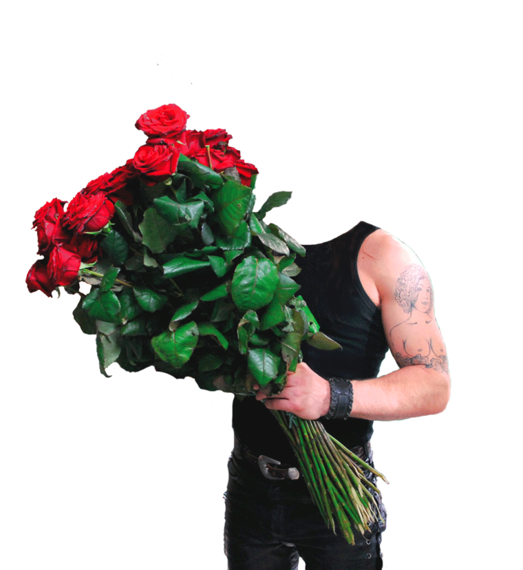 Мужик с цветами