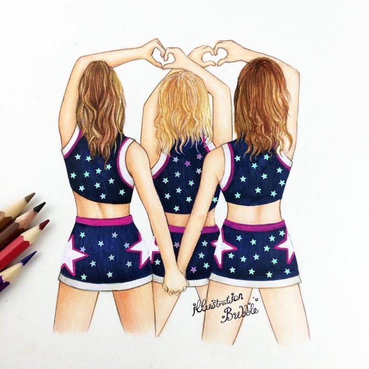 Рисунки для срисовки подруги