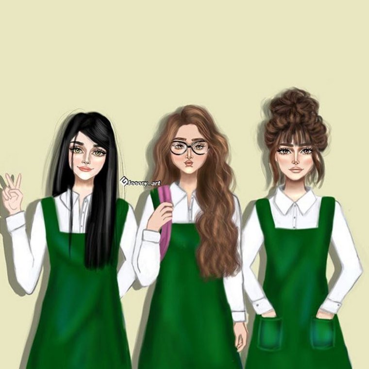 3 Девушки мультяшные