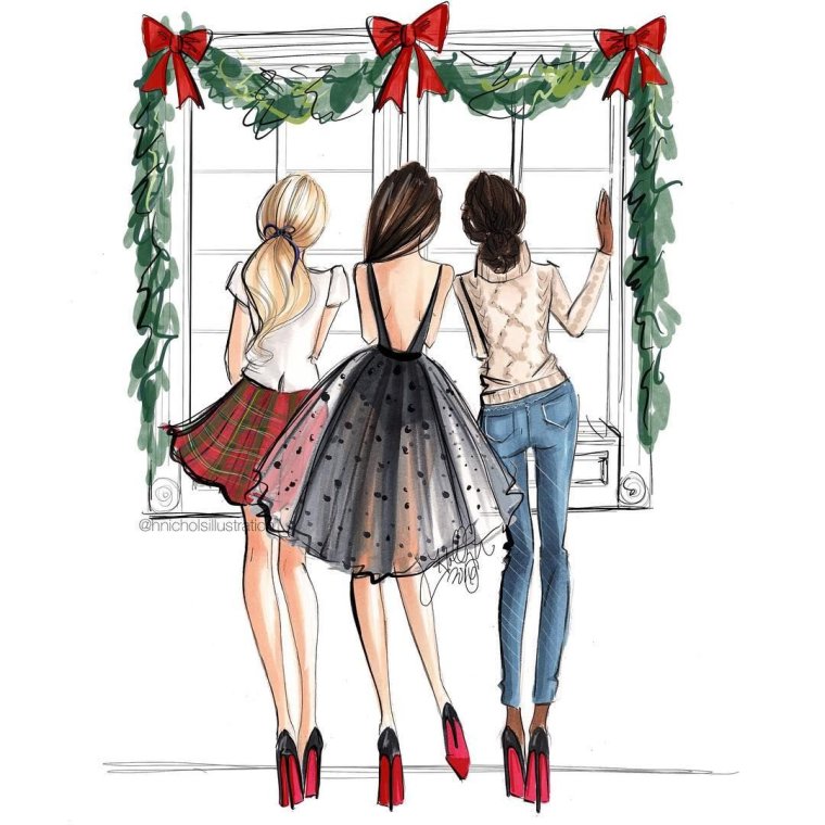 Четыре девушки на море